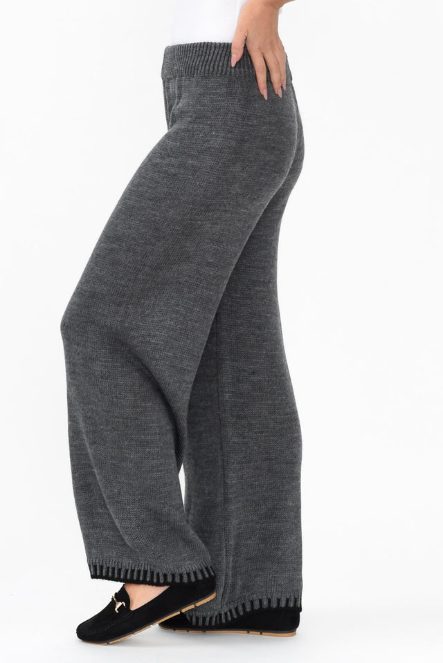 Mahalia Charcoal Trim Knit Pants image 6