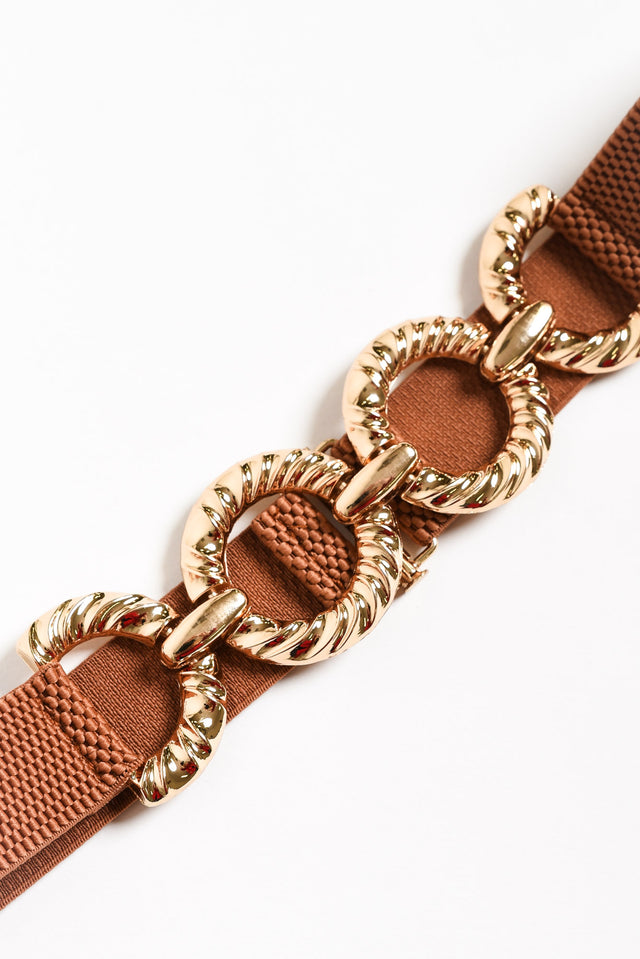 Mahoney Gold Circle Link Stretch Belt