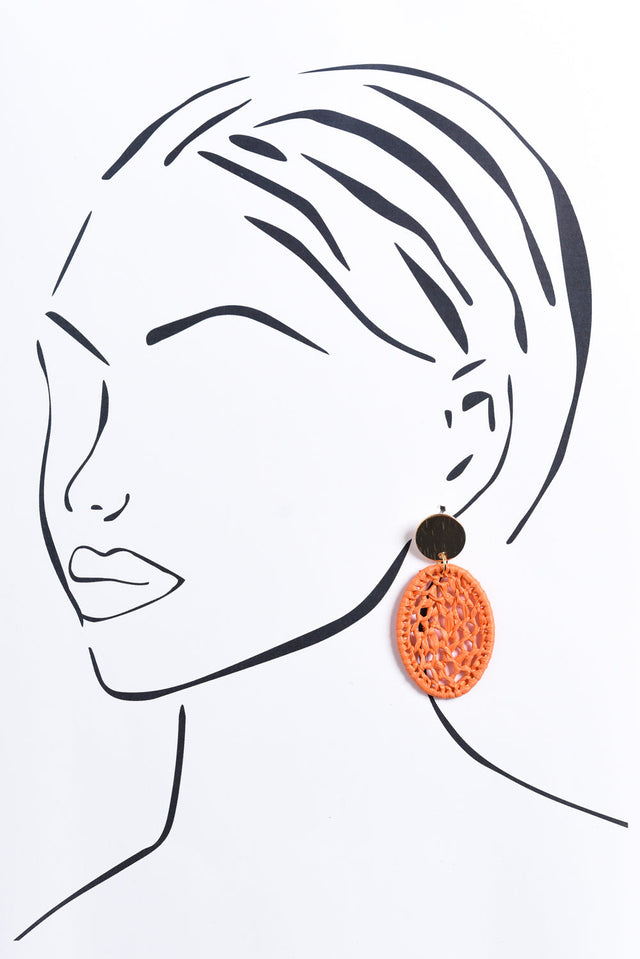 Maja Orange Web Earrings