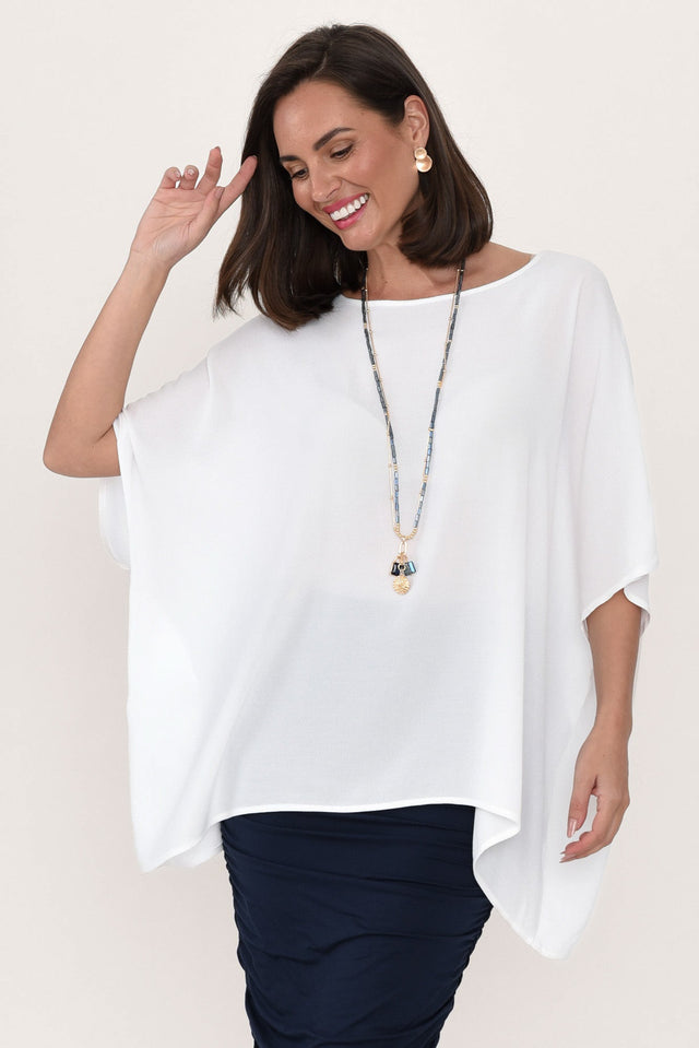 Mali White Drape Top