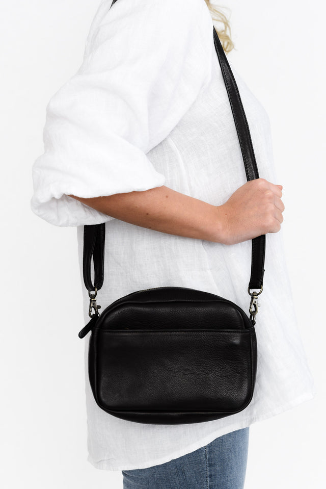 Mallie Black Leather Crossbody Bag image 3