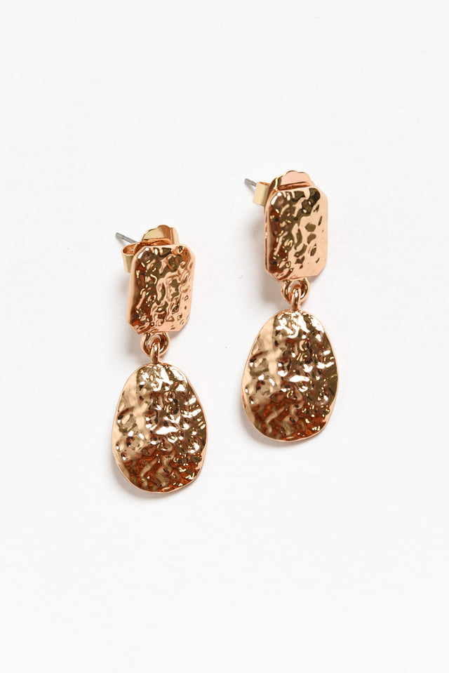 Mallow Gold Textured Drop Earrings