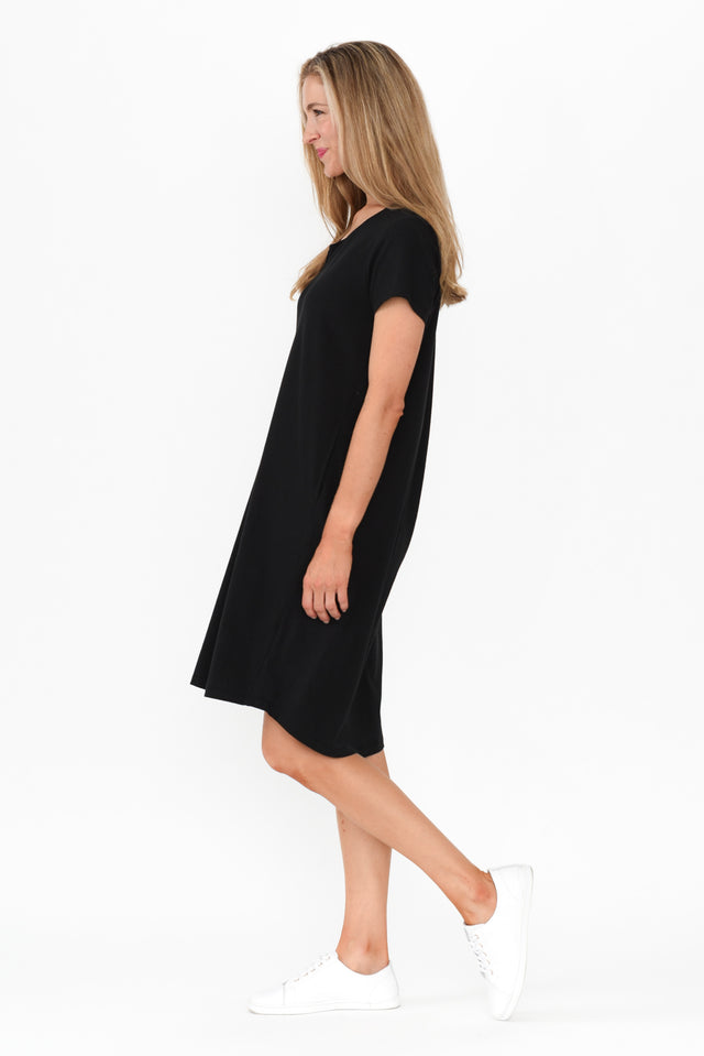 Mandy Black Cotton Tee Dress image 6