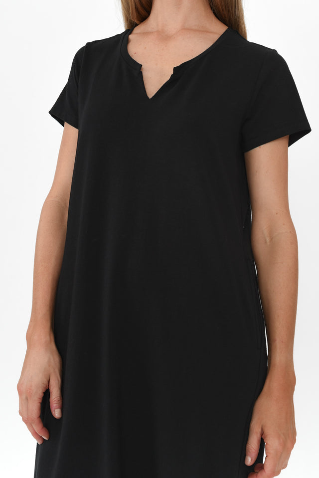 Mandy Black Cotton Tee Dress image 8