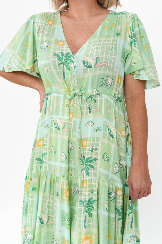 Marcelle Green Tropical Tier Dress image 8