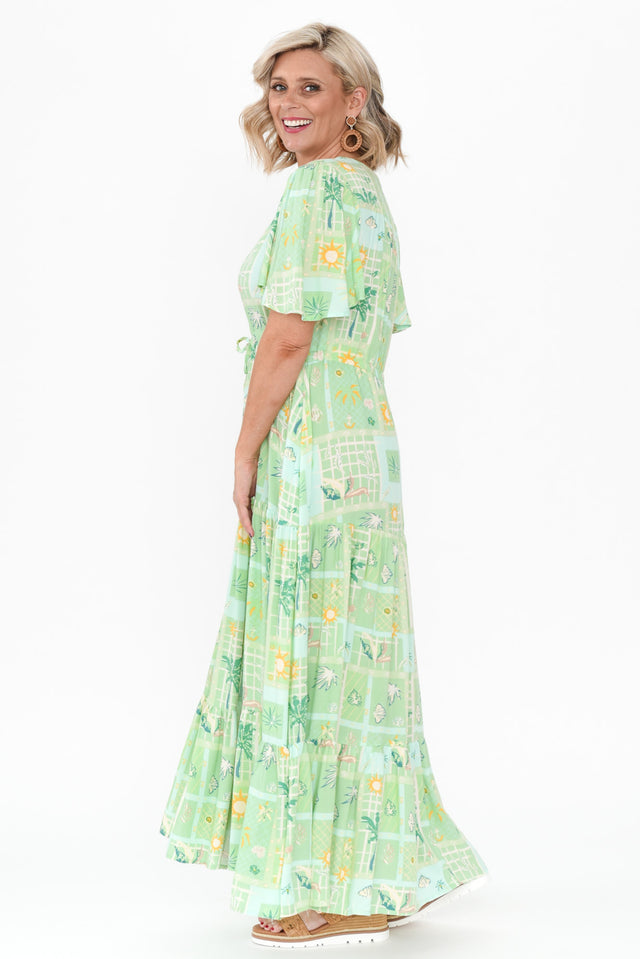 Marcelle Green Tropical Tier Dress image 6