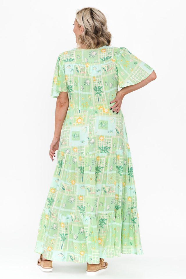 Marcelle Green Tropical Tier Dress image 7