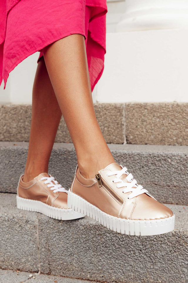 Medusa Rose Gold Platform Sneaker