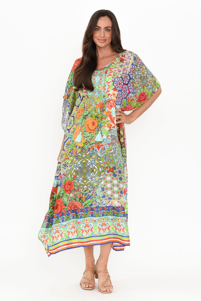 Melita Green Mosaic Kaftan banner image