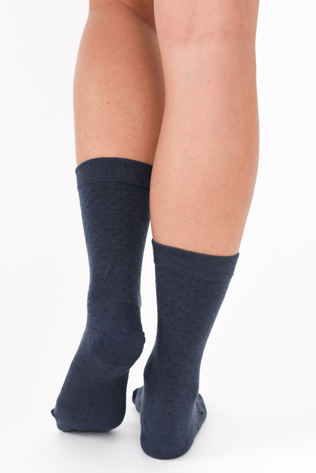 Midnight Merino Wool Soft Cuff Crew Socks image 4