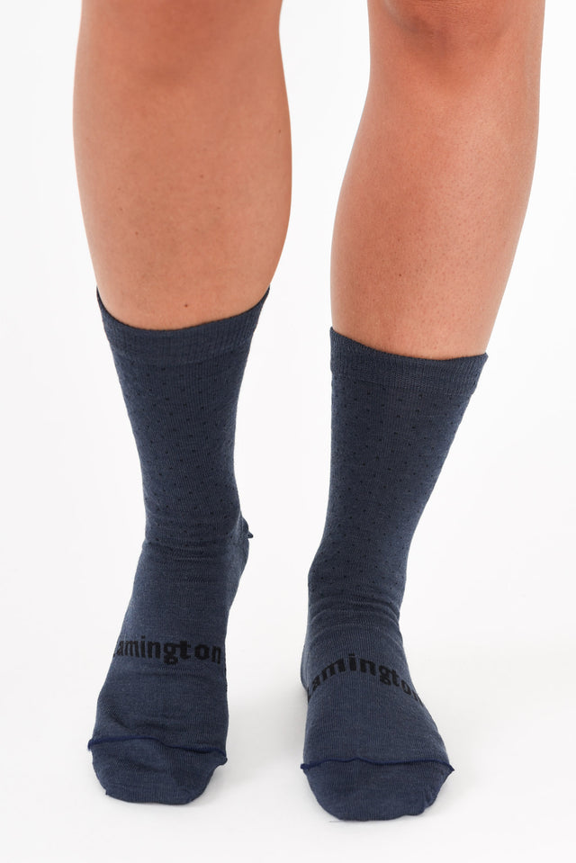 Midnight Merino Wool Soft Cuff Crew Socks image 3