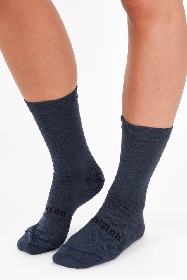 Midnight Merino Wool Soft Cuff Crew Socks