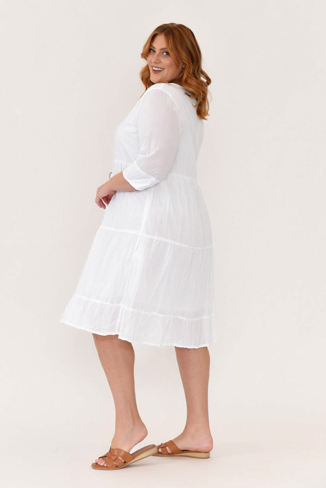 Milana White Crinkle Cotton Dress image 11