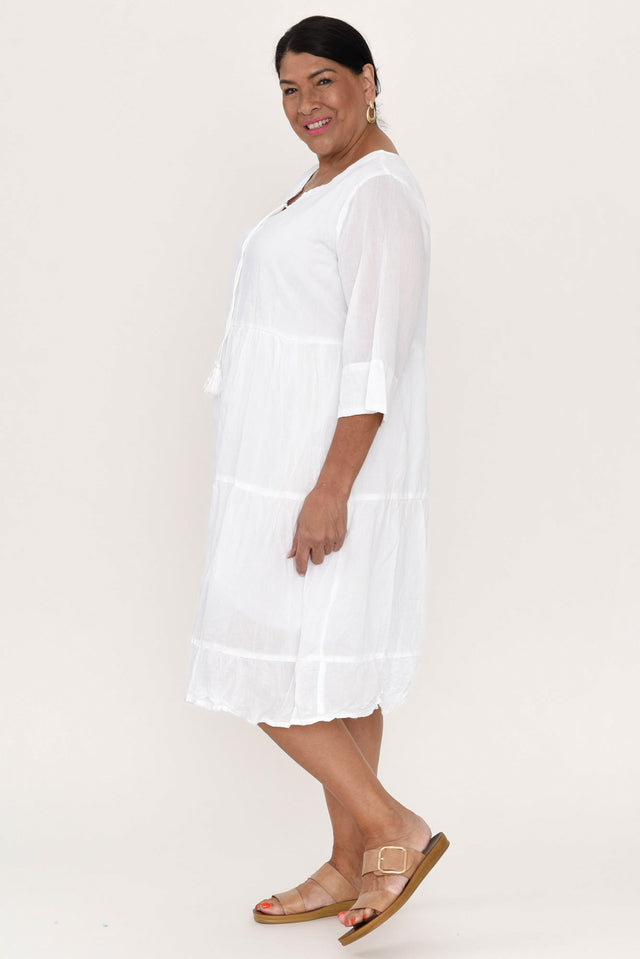 Milana White Crinkle Cotton Dress image 14