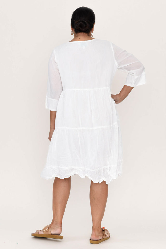 Milana White Crinkle Cotton Dress image 15