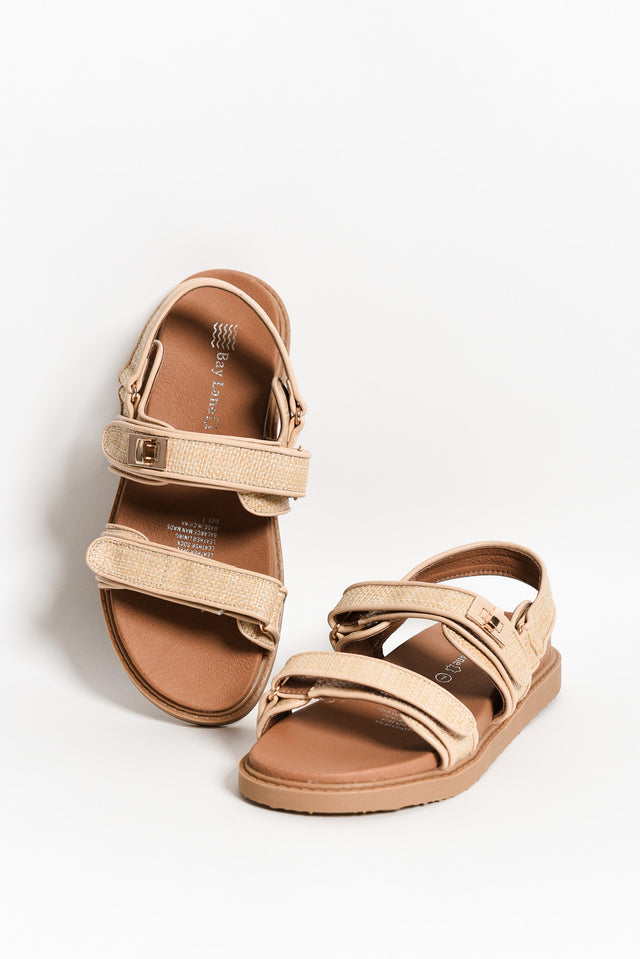 Milly Natural Raffia Leather Sandal