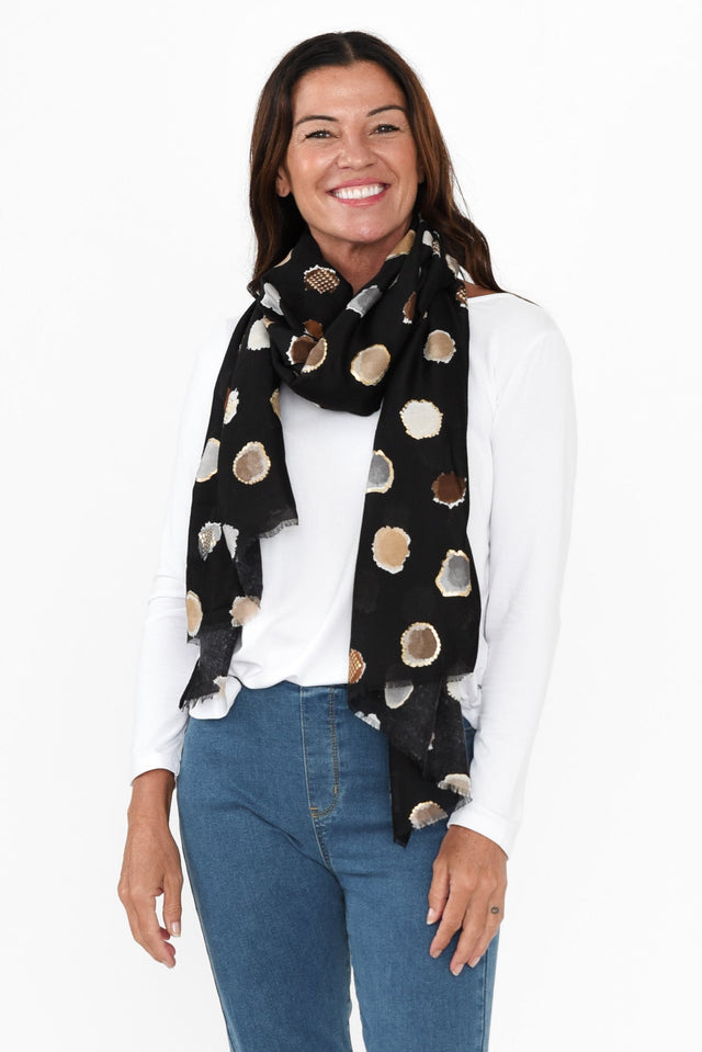 Mino Black Spot Scarf