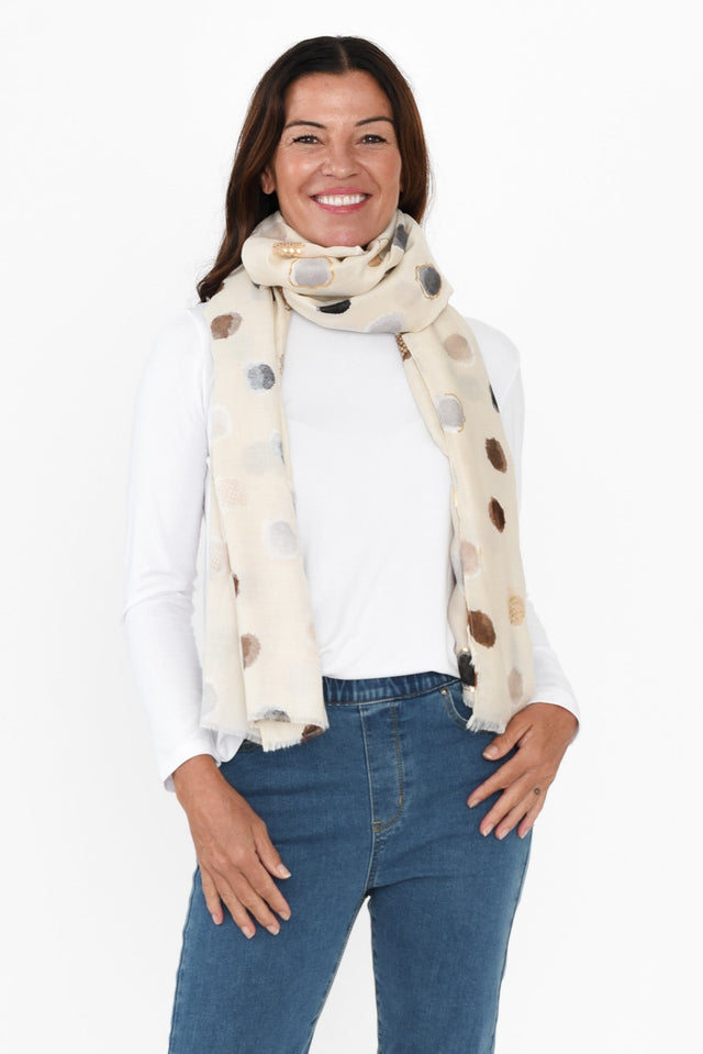 Mino Cream Spot Scarf image 1