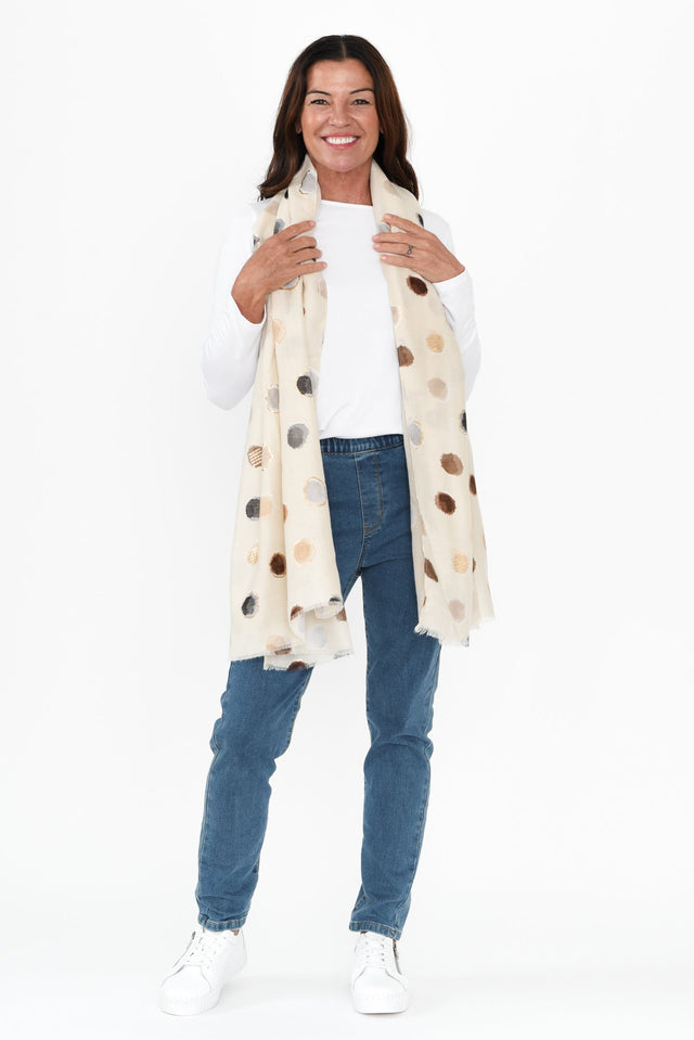 Mino Cream Spot Scarf image 3