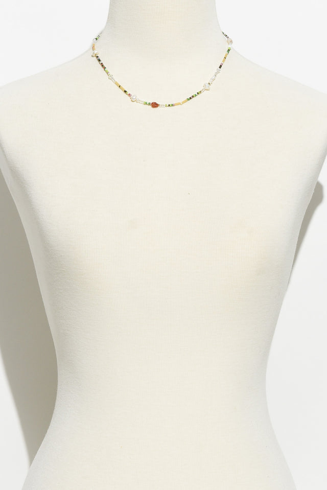 Misma White Multi Beaded Necklace