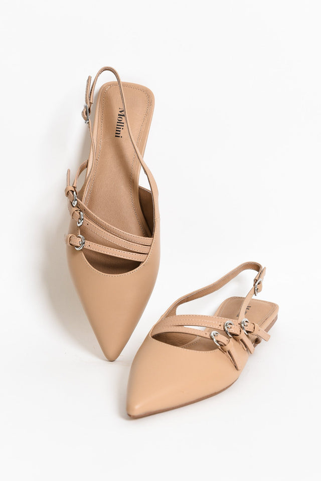 Moena Tan Leather Slingback Mule