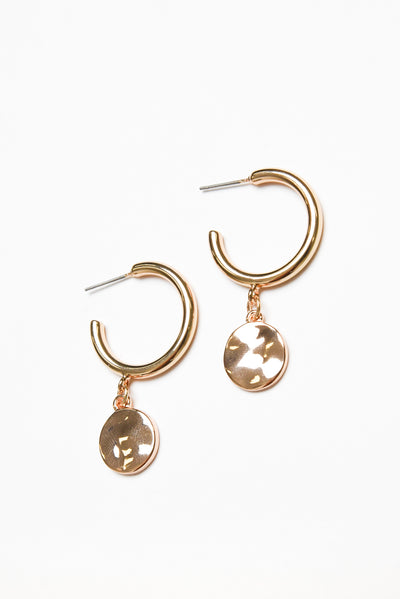 Myron Gold Disc Hoop Earrings