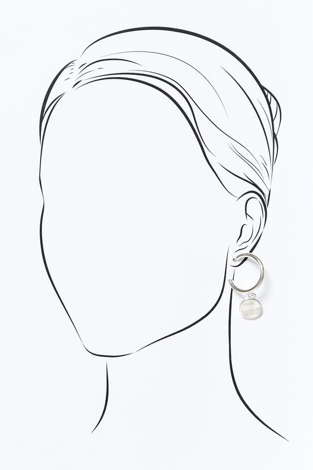 Myron Silver Disc Hoop Earrings image 2