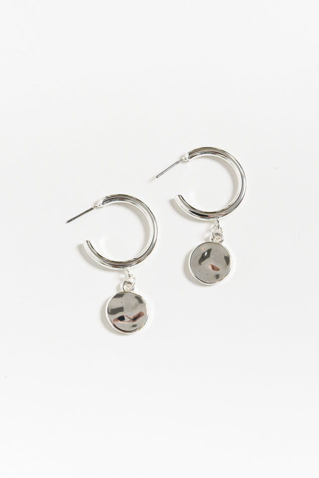 Myron Silver Disc Hoop Earrings image 1