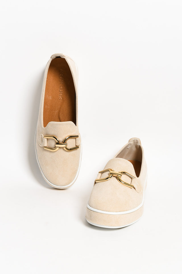 Natyia Beige Faux Suede Platform Loafer image 6