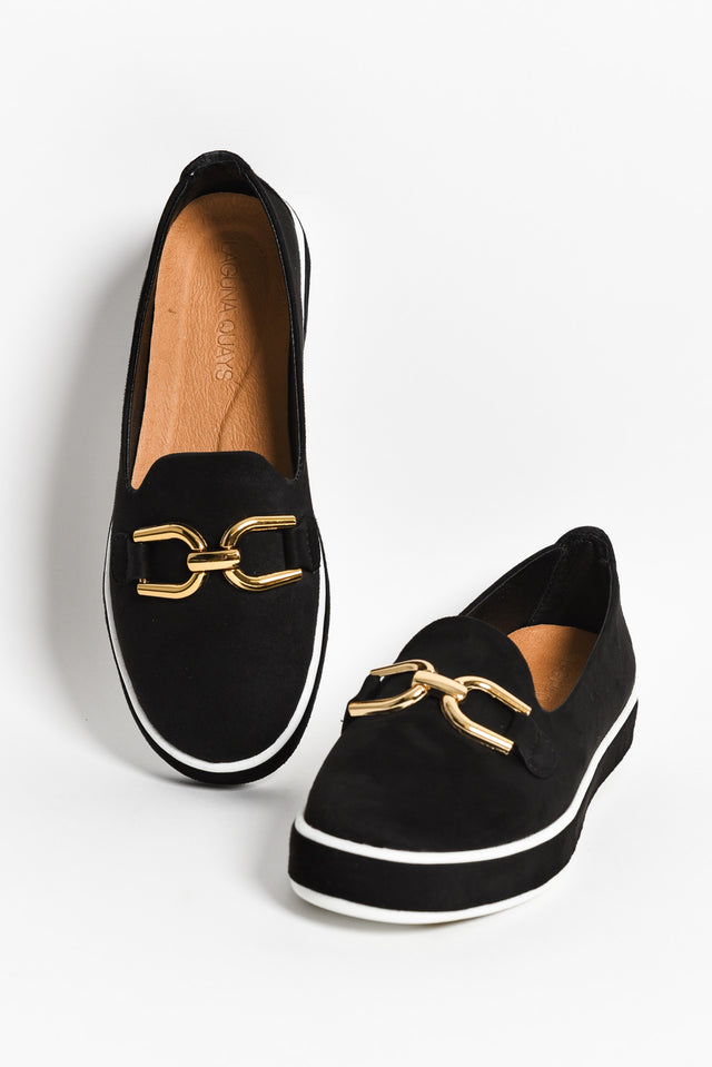 Natyia Black Faux Suede Platform Loafer image 3