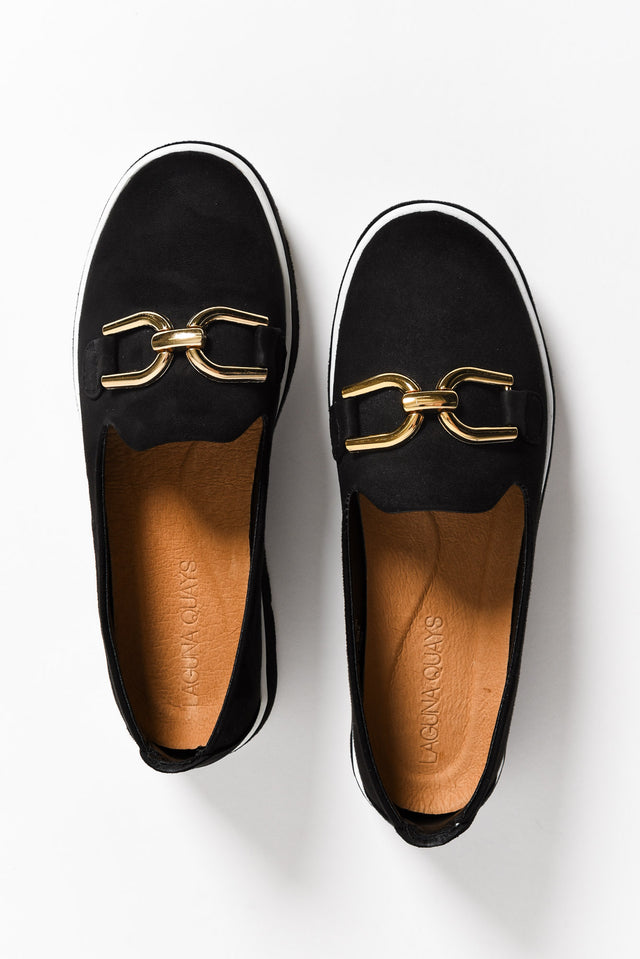 Natyia Black Faux Suede Platform Loafer image 6