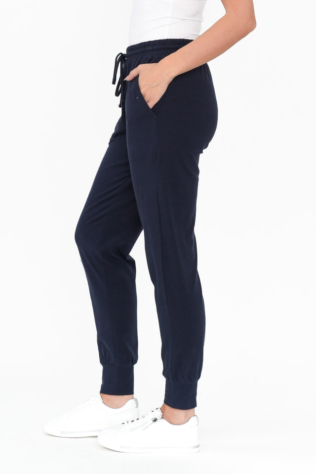 Navy Cotton Everyday Tie Pants image 5