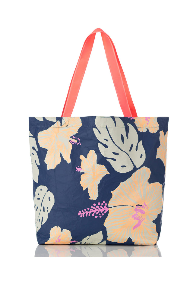 Navy Tropical Reversible Splash Proof Tote image 3