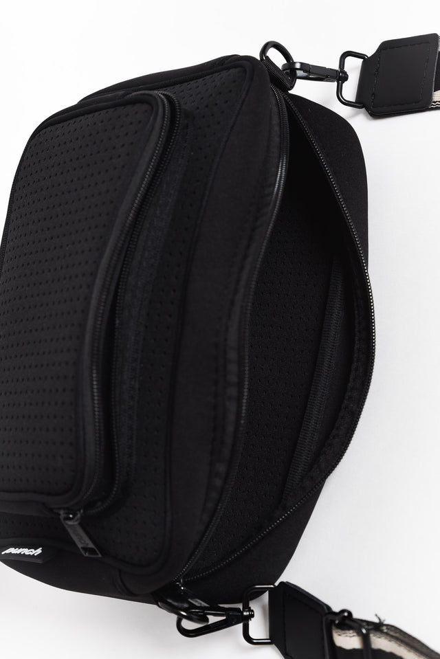 Nellie Black Neoprene Metro Crossbody Bag image 3