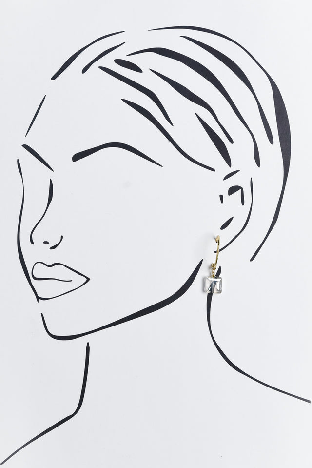 Nias Clear Crystral Drop Earrings