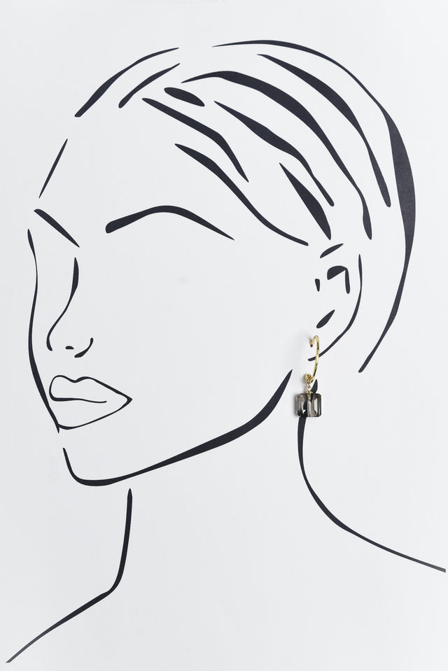 Nias Gold Crystal Drop Earrings