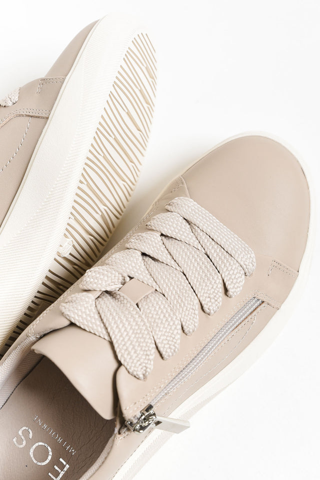 Noemi Grey Leather Zip Sneaker image 3