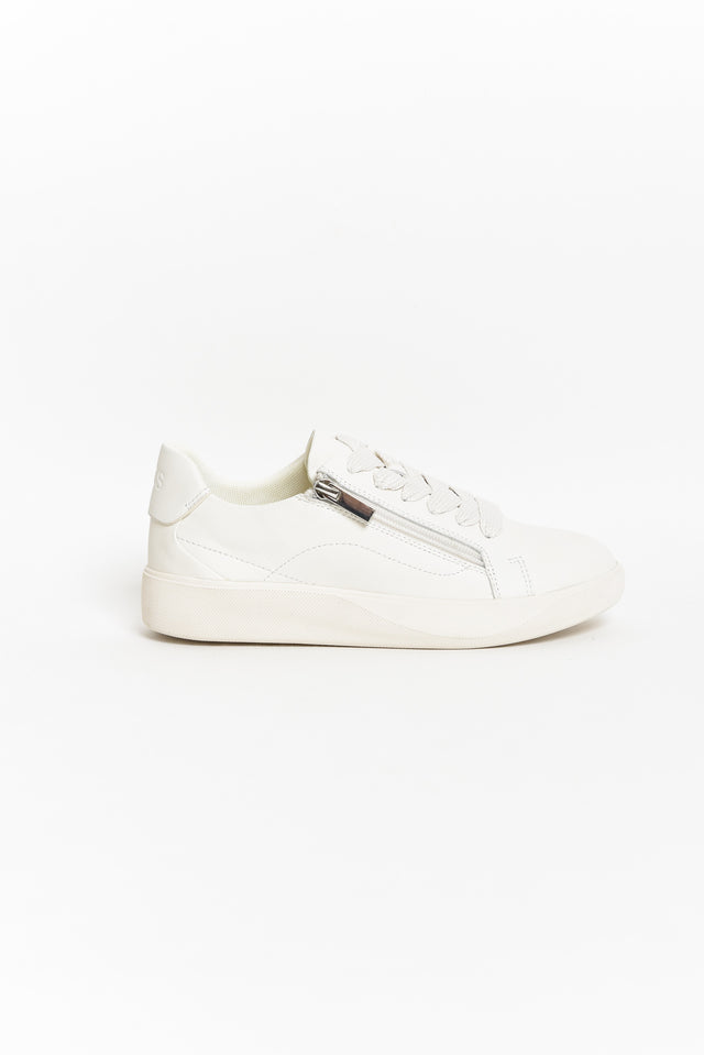 Noemi White Leather Zip Sneaker image 4