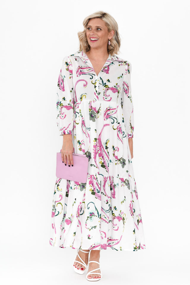 Noleen Pink Paisley Cotton Dress