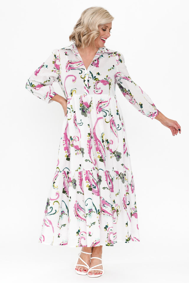 Noleen Pink Paisley Cotton Dress image 4