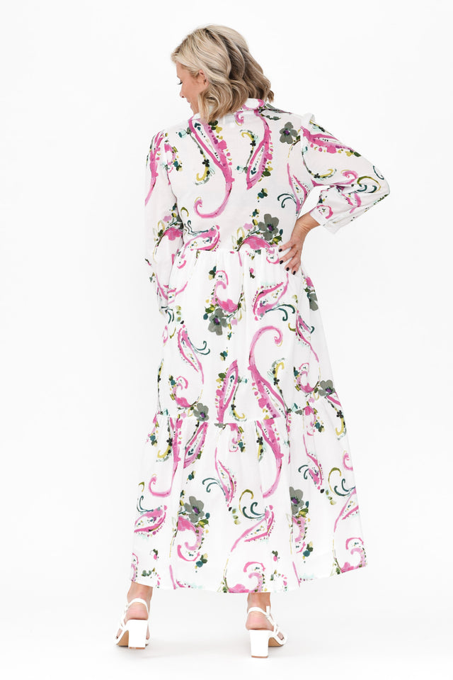 Noleen Pink Paisley Cotton Dress image 6