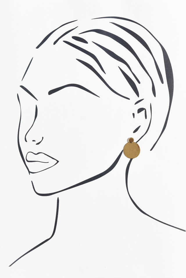 Norabel Gold Disc Earrings image 2