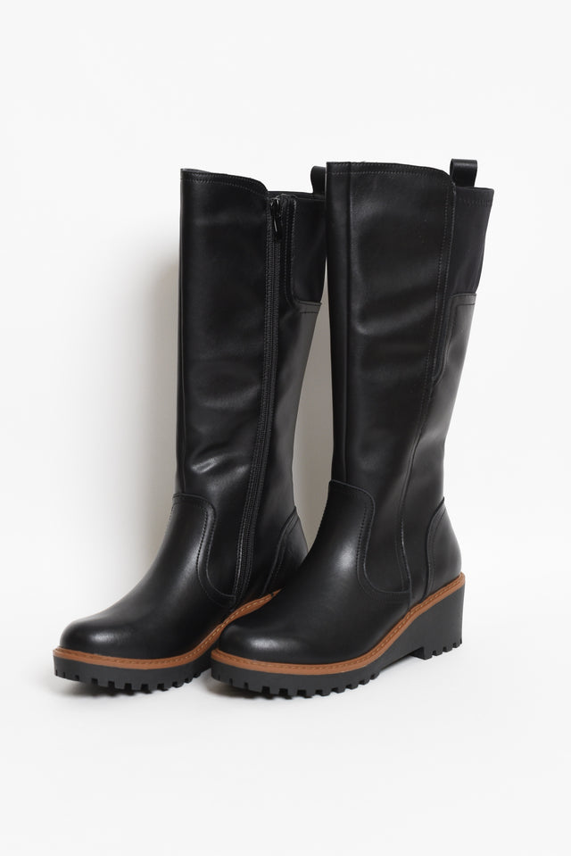 Nordic Black Leather Knee Boot image 2