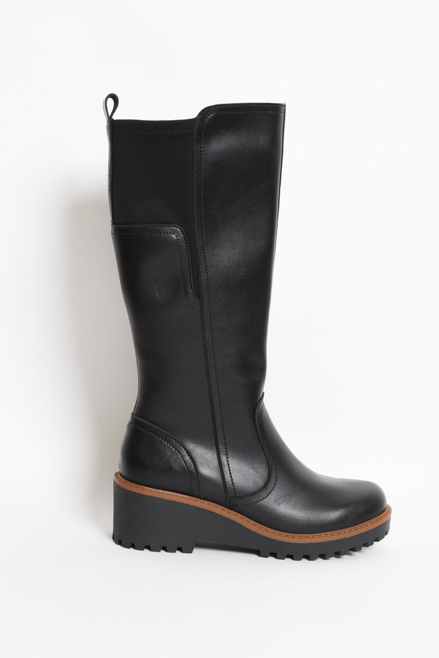 Nordic Black Leather Knee Boot image 5