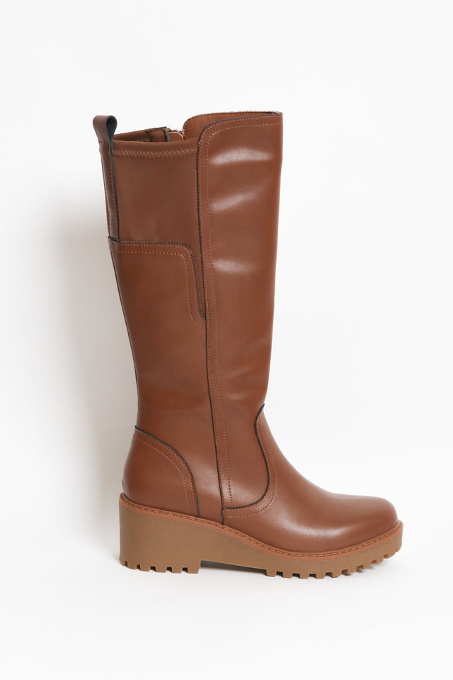 Nordic Dark Tan Leather Knee Boot image 6