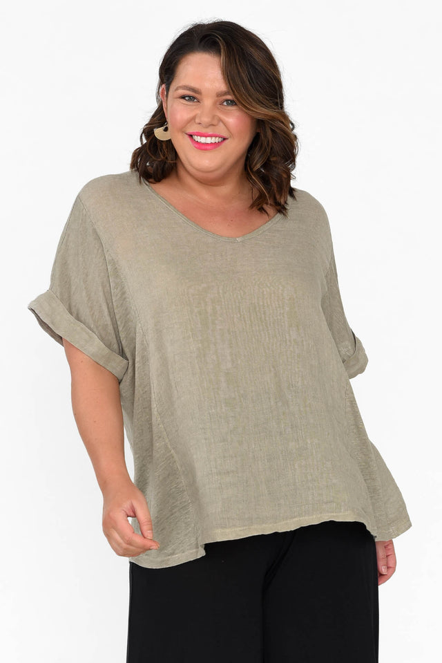 plus-size,curve-tops,plus-size-sleeved-tops,plus-size-linen-tops  alt text|model:Stacey image 7