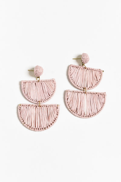 Paolo Pink Raffia Earrings