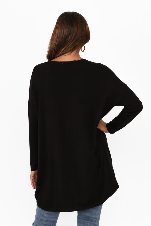 Piper Black V Neck Knit Jumper image 5