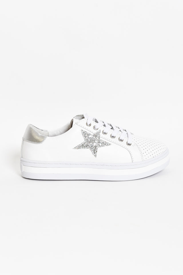 Pixie Star Silver Glitter Leather Sneaker