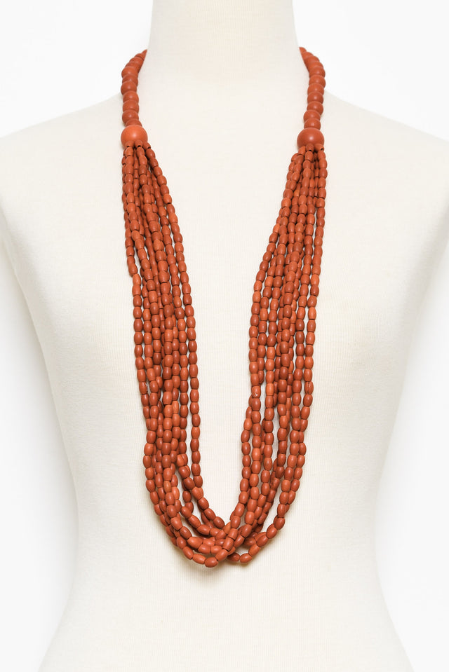 Pria Burnt Orange Beaded Necklace